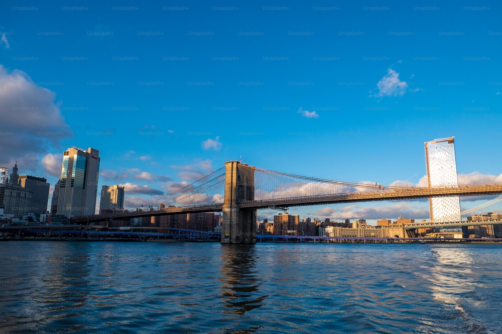 a view of a bridge over a body of water