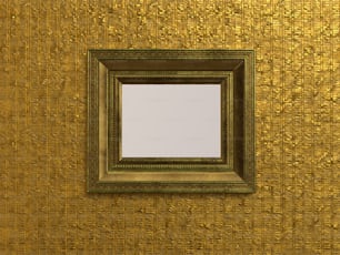 鏡が描かれた金の壁
