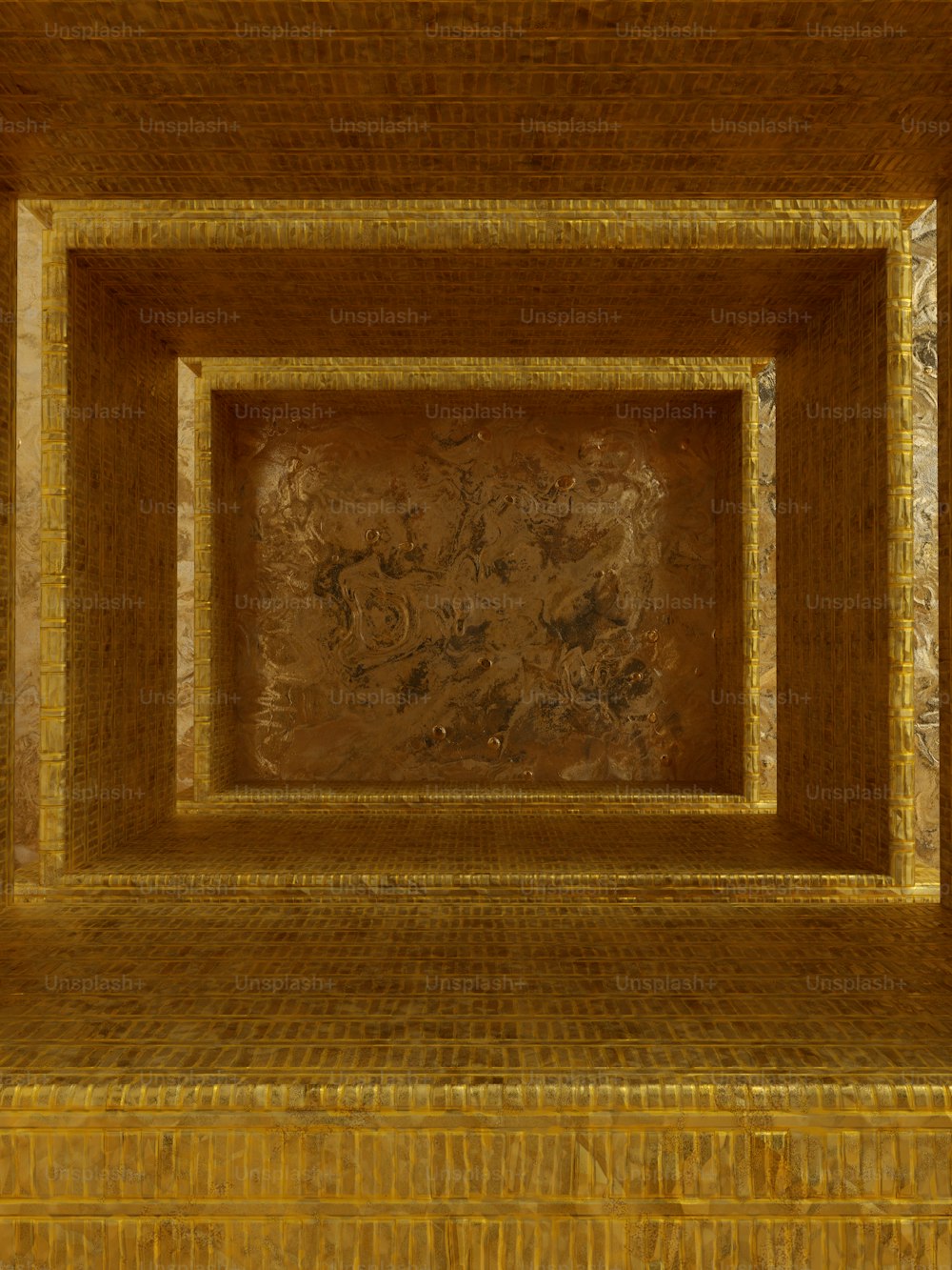 ein Gemälde eines Quadrats in der Mitte eines Raumes