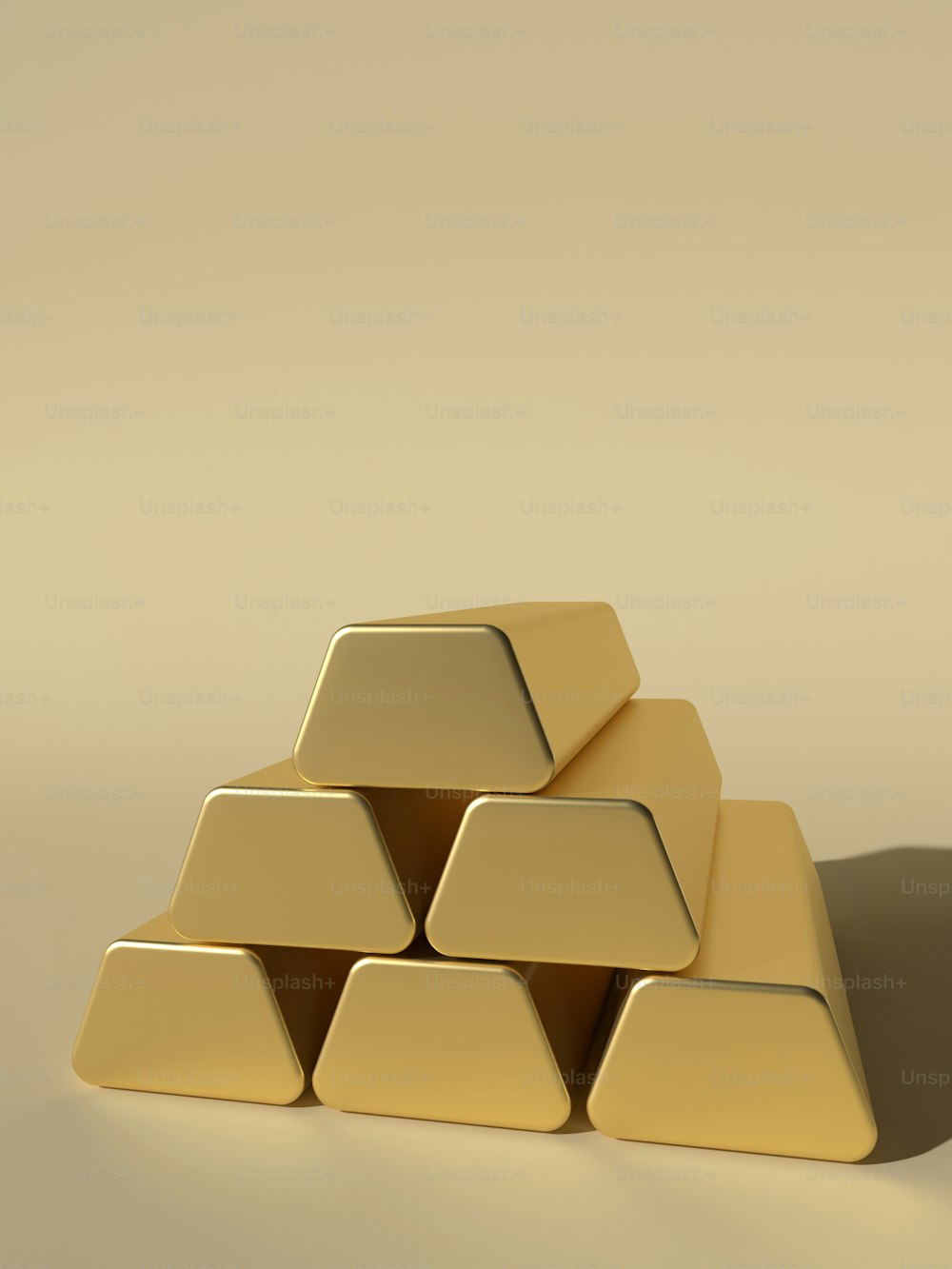Un montón de lingotes de oro sentados uno encima del otro