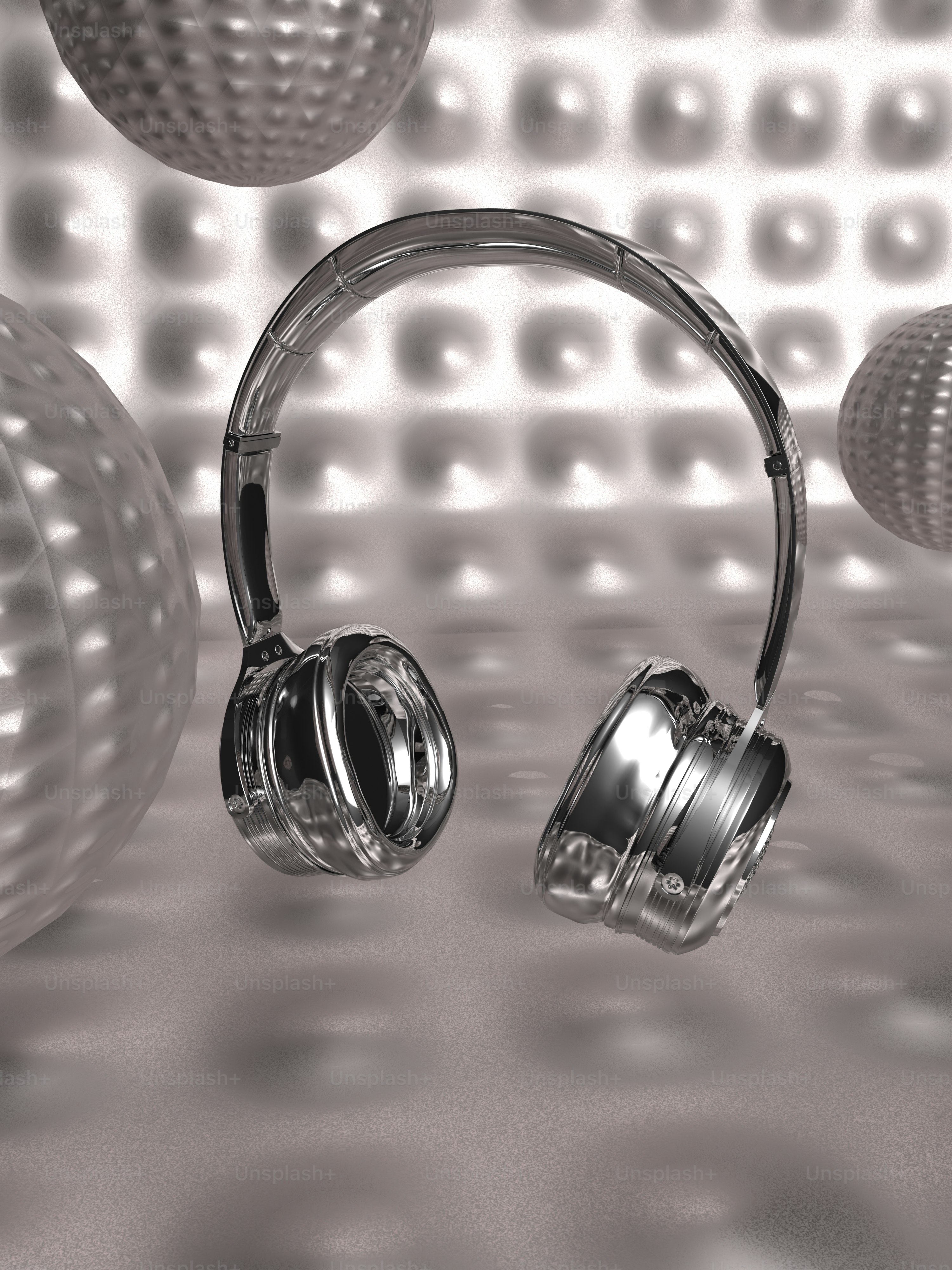 a pair of headphones sitting on top of a table