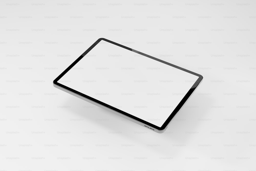 a black and white photo of a tablet