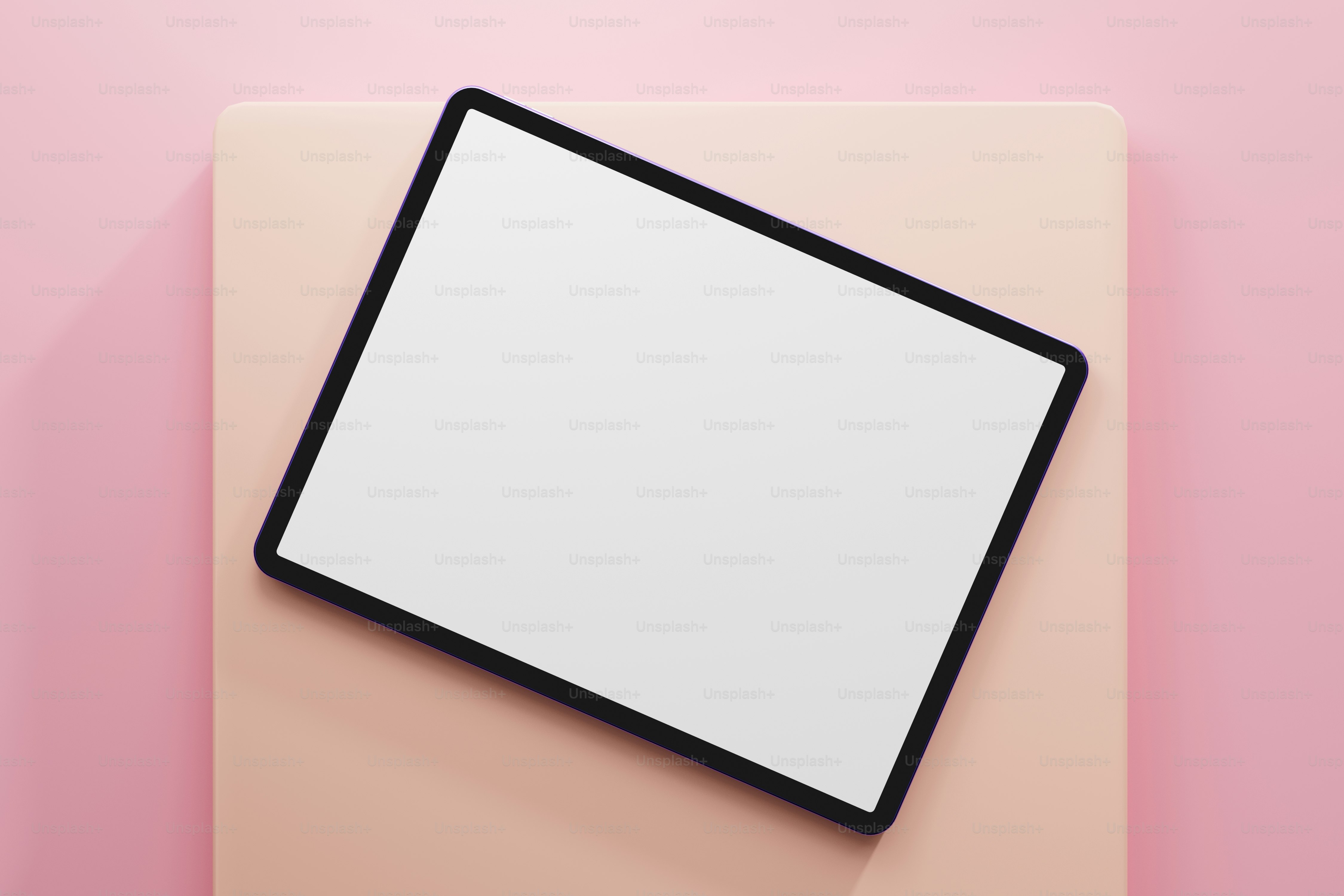 Tablet mockup on aesthetic background