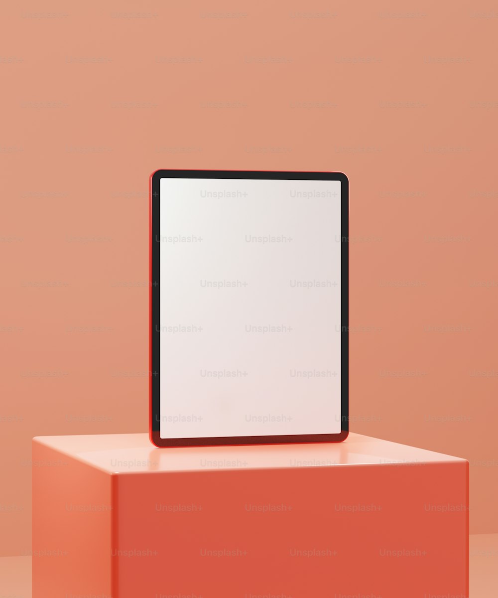 a square object with a white square on top of it