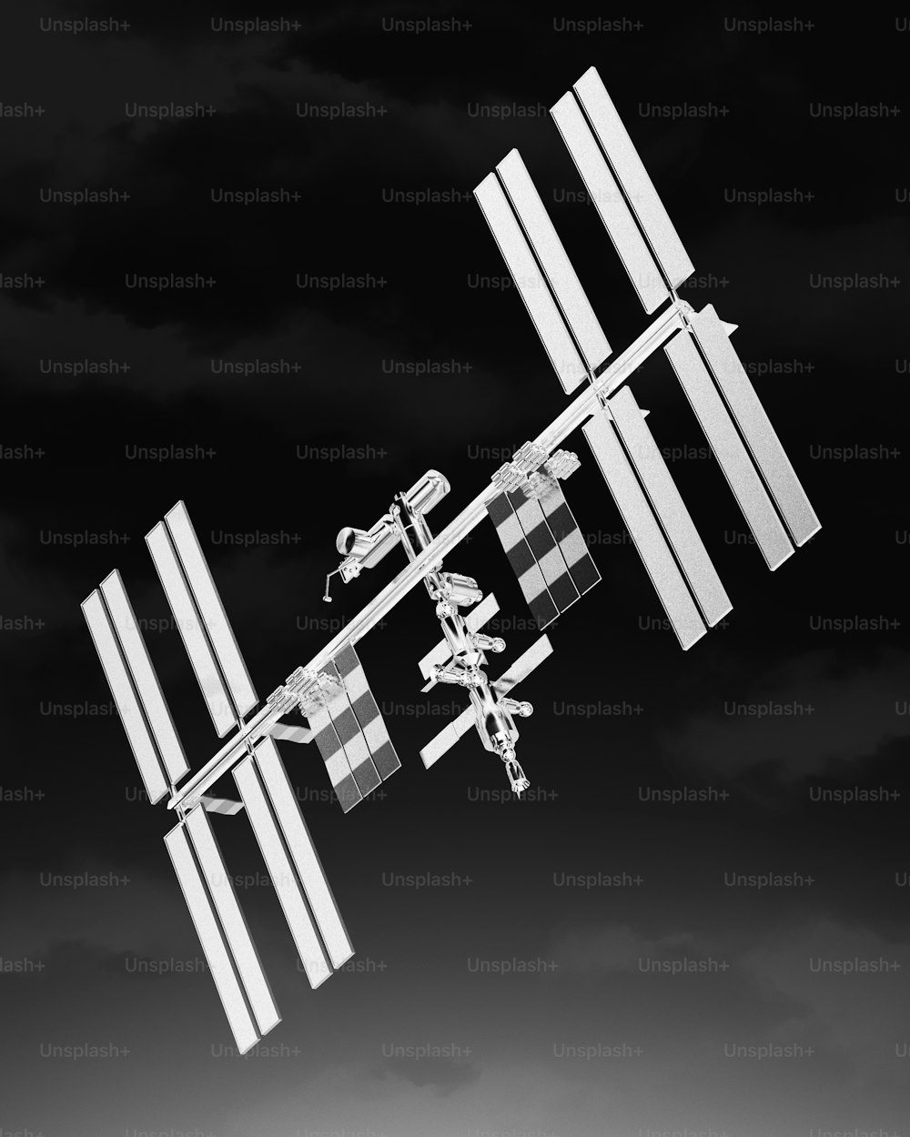 ein Schwarz-Weiß-Foto einer Satellitenschüssel