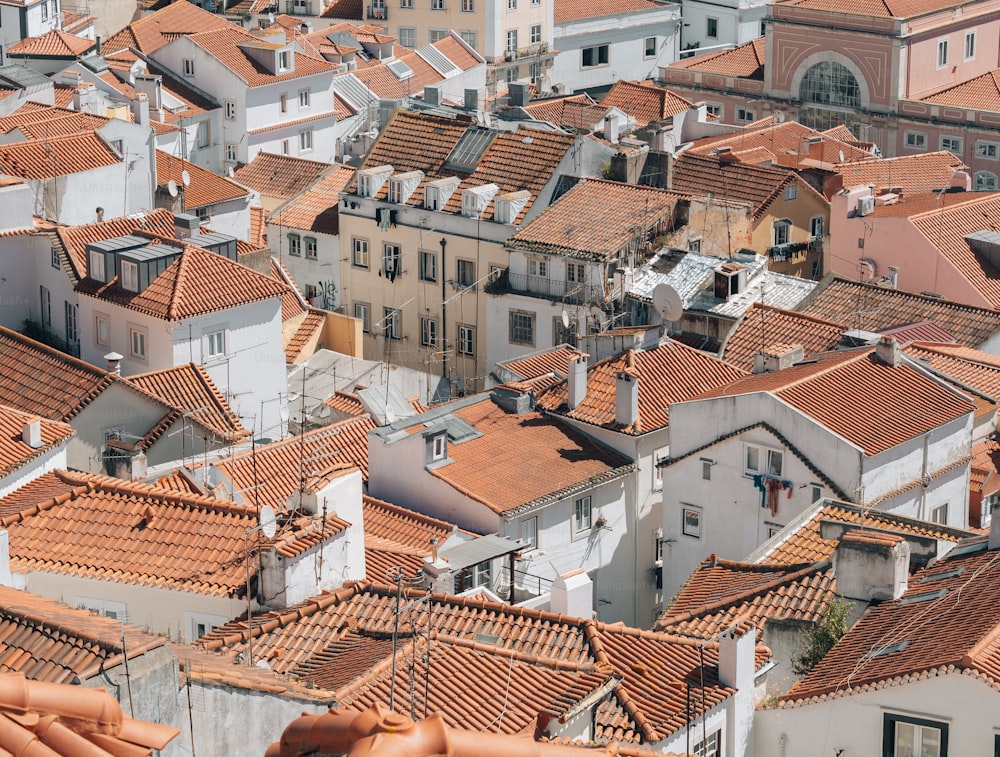 una vista dei tetti di una città