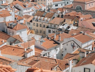 a view of the roofs of a city