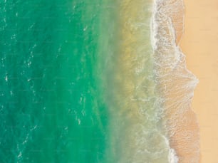 Eine Luftaufnahme eines Strandes und des Ozeans