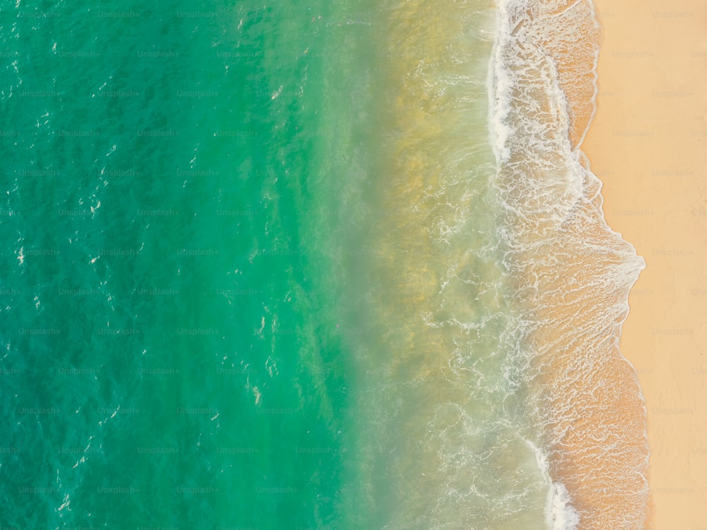 Eine Luftaufnahme eines Strandes und des Ozeans