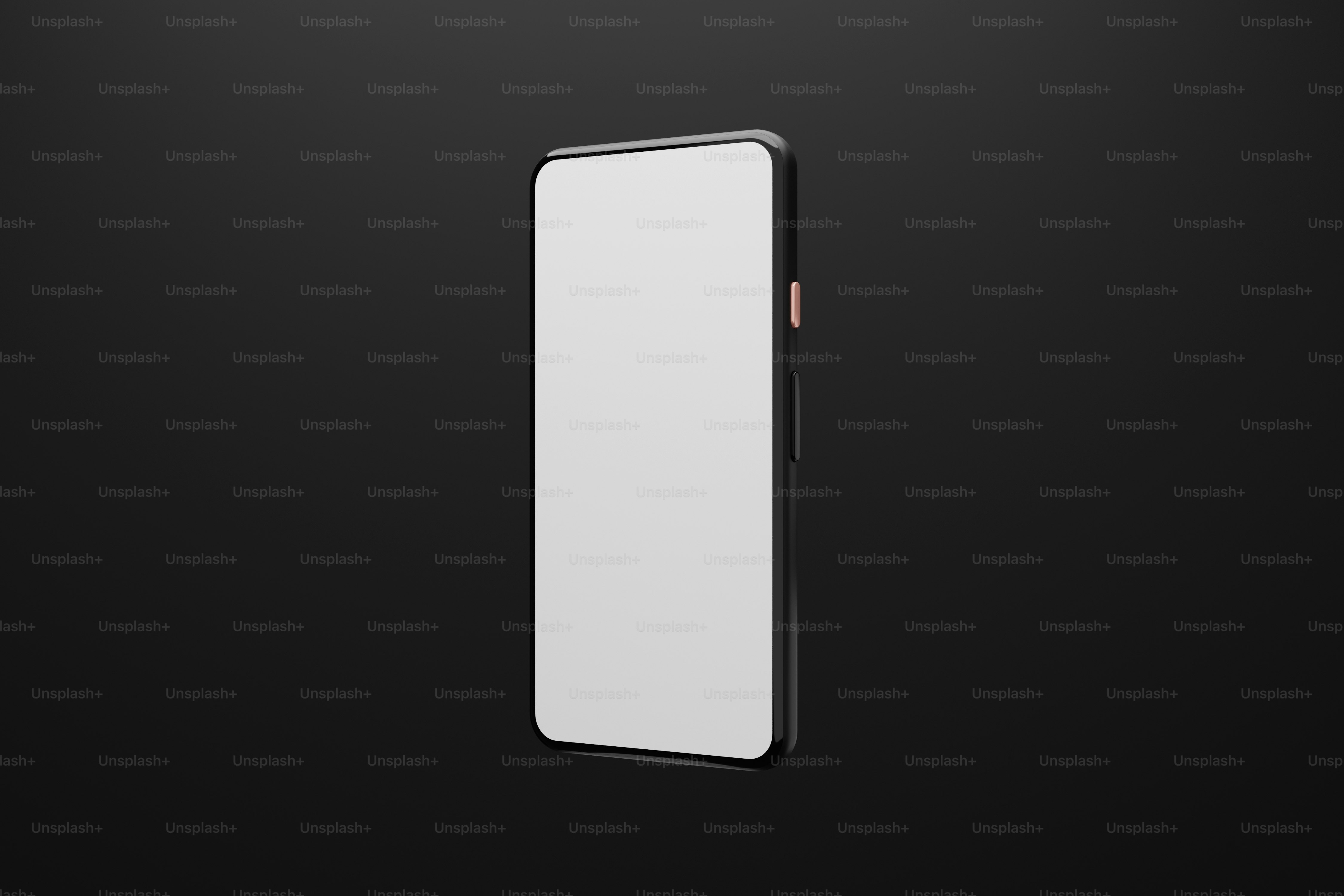 un telefono cellulare in bianco e nero con uno schermo bianco