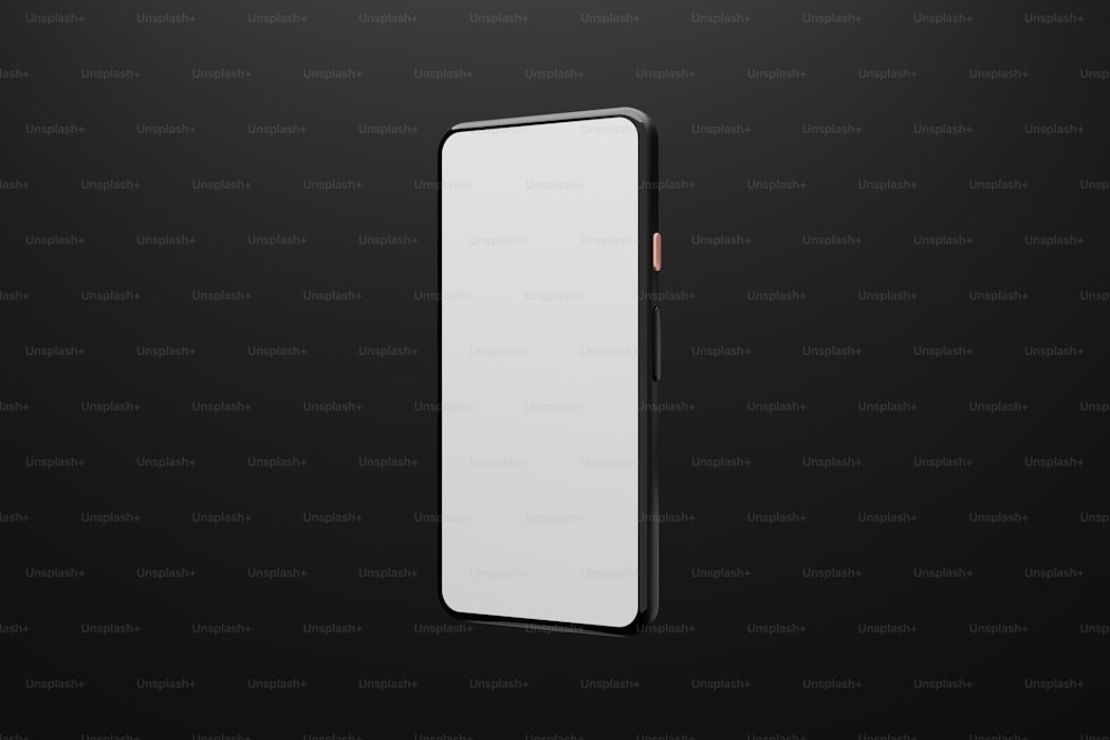 a black and white cell phone with a white screen