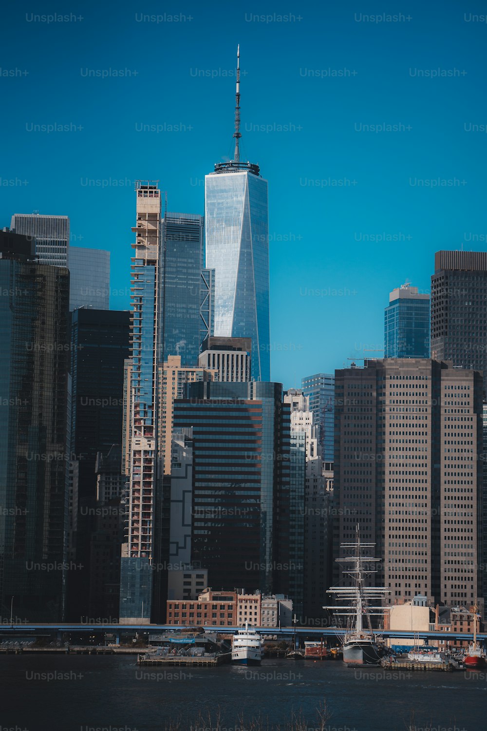 a view of a large city with tall buildings