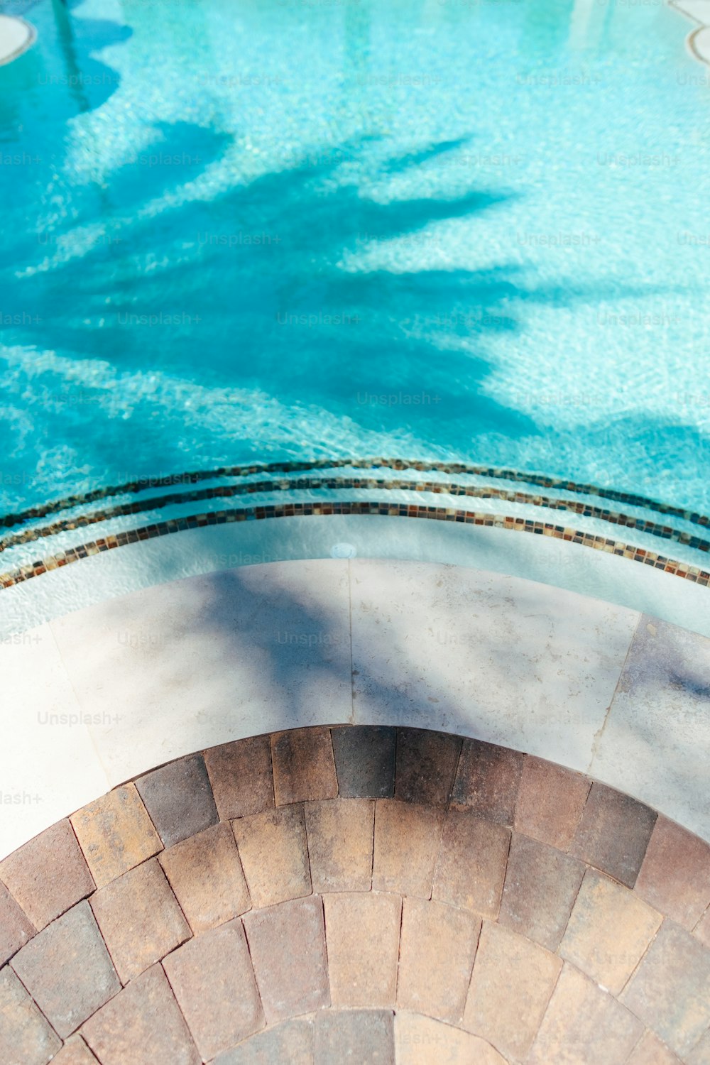 a view of a swimming pool from above