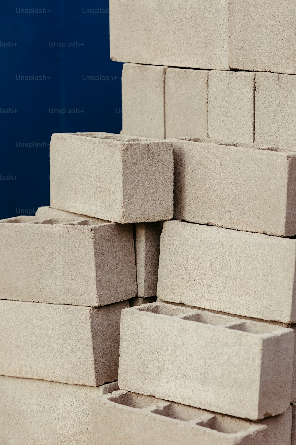 a stack of cinder blocks sitting next to each other