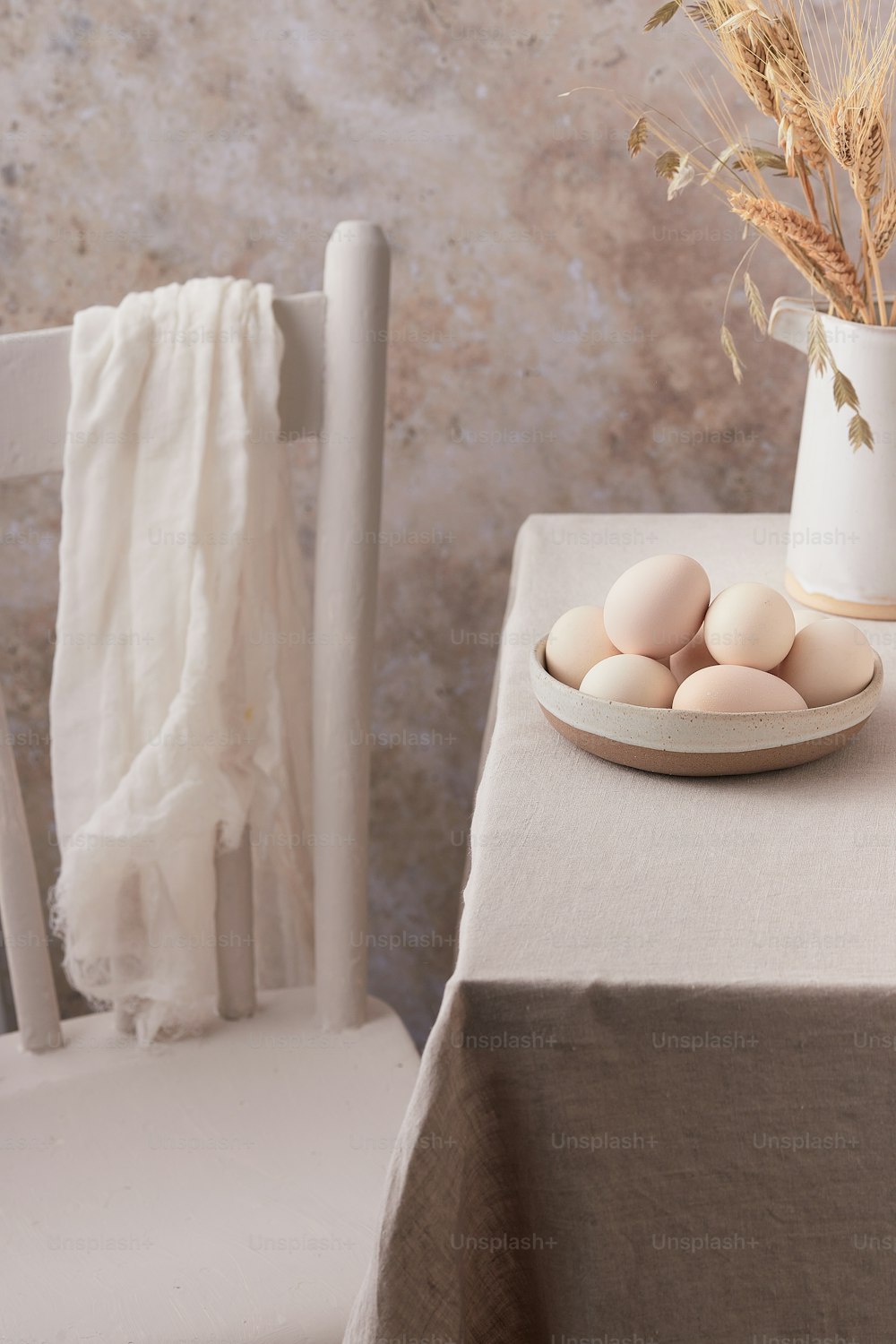 a plate of eggs sitting on a table