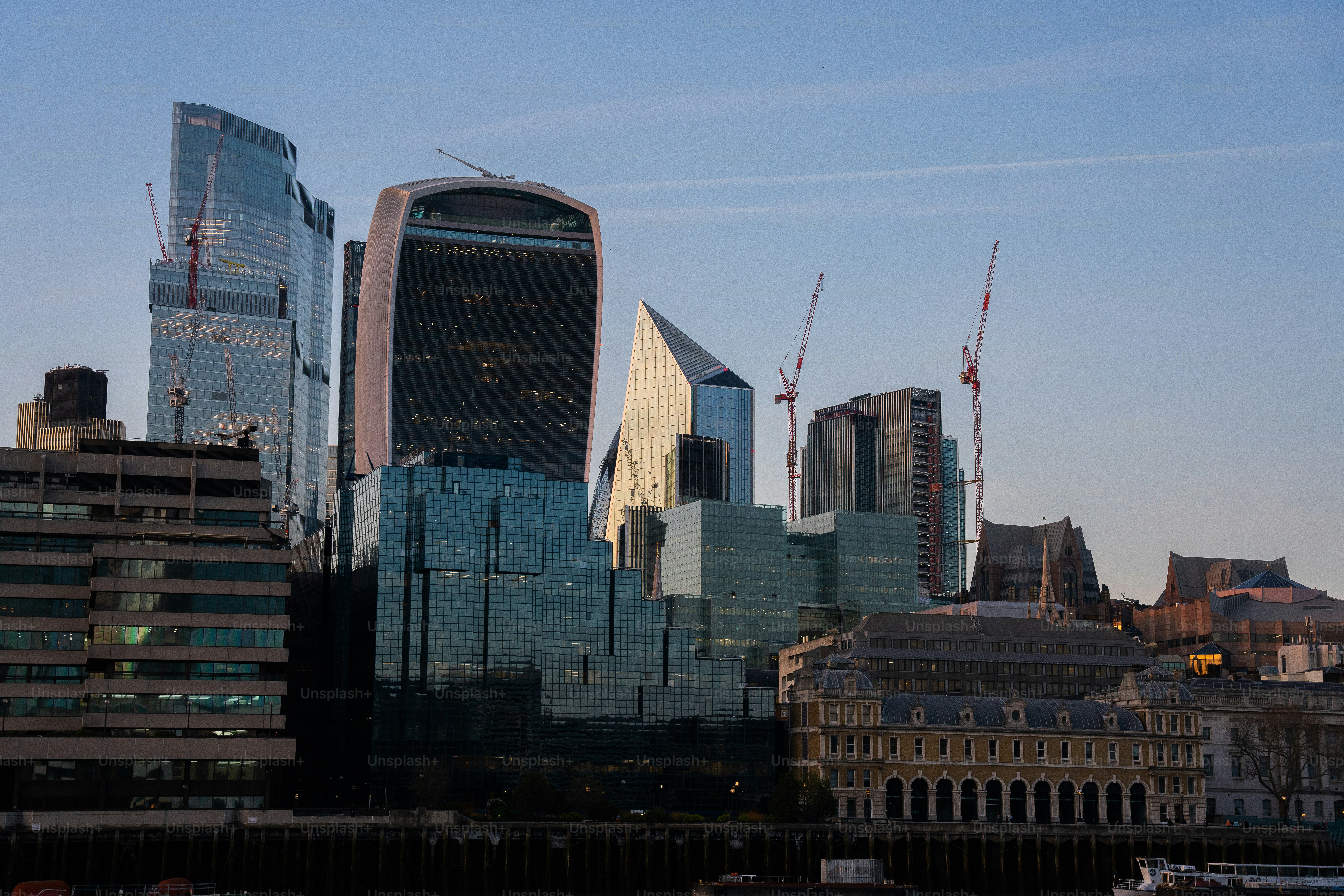 a view of a city with tall buildings