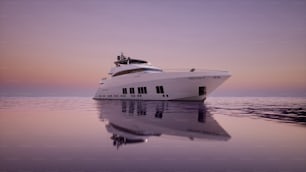 a large white boat floating on top of a body of water