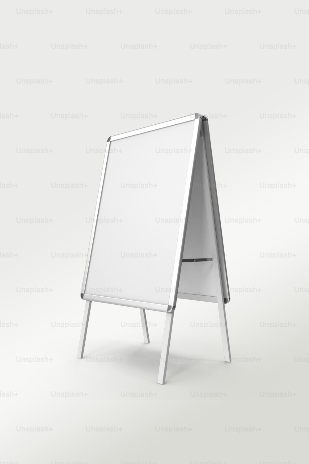 a white board with a stand on top of it