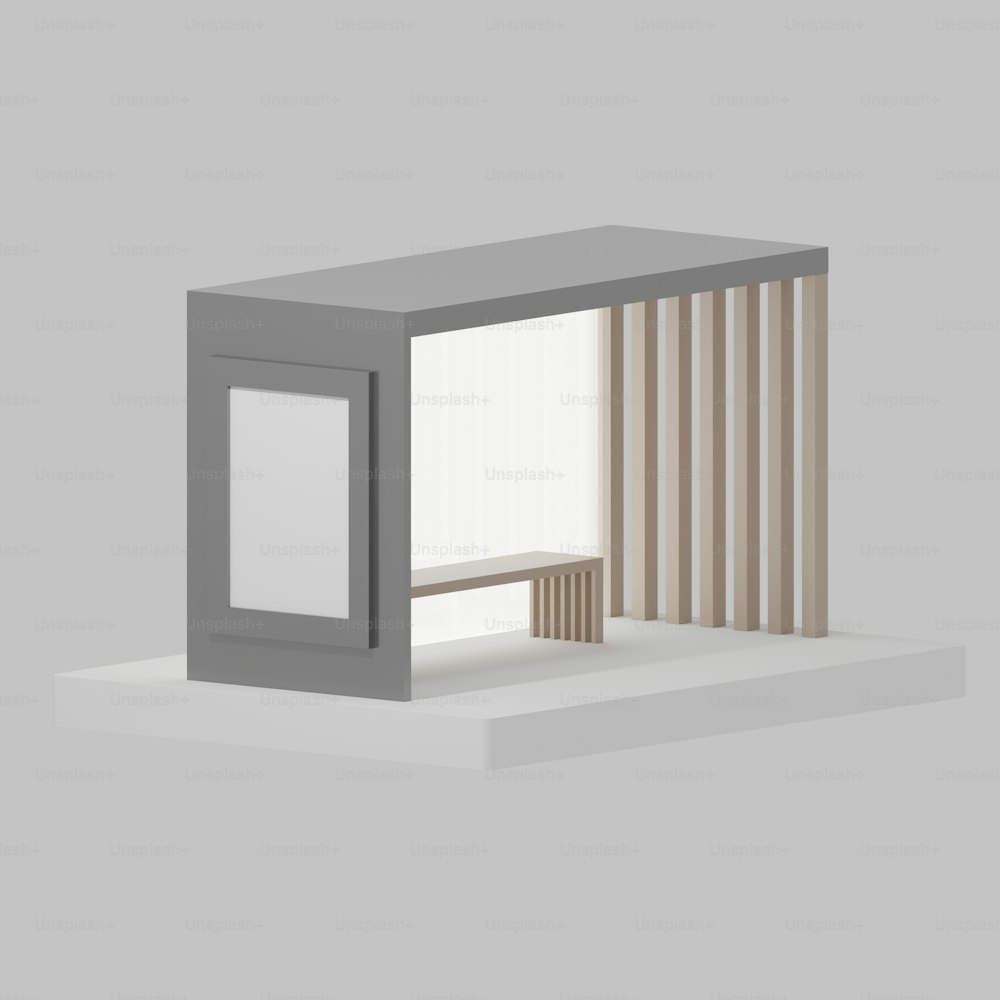 ein kleines Gebäude mit einer Tür und einem Fenster