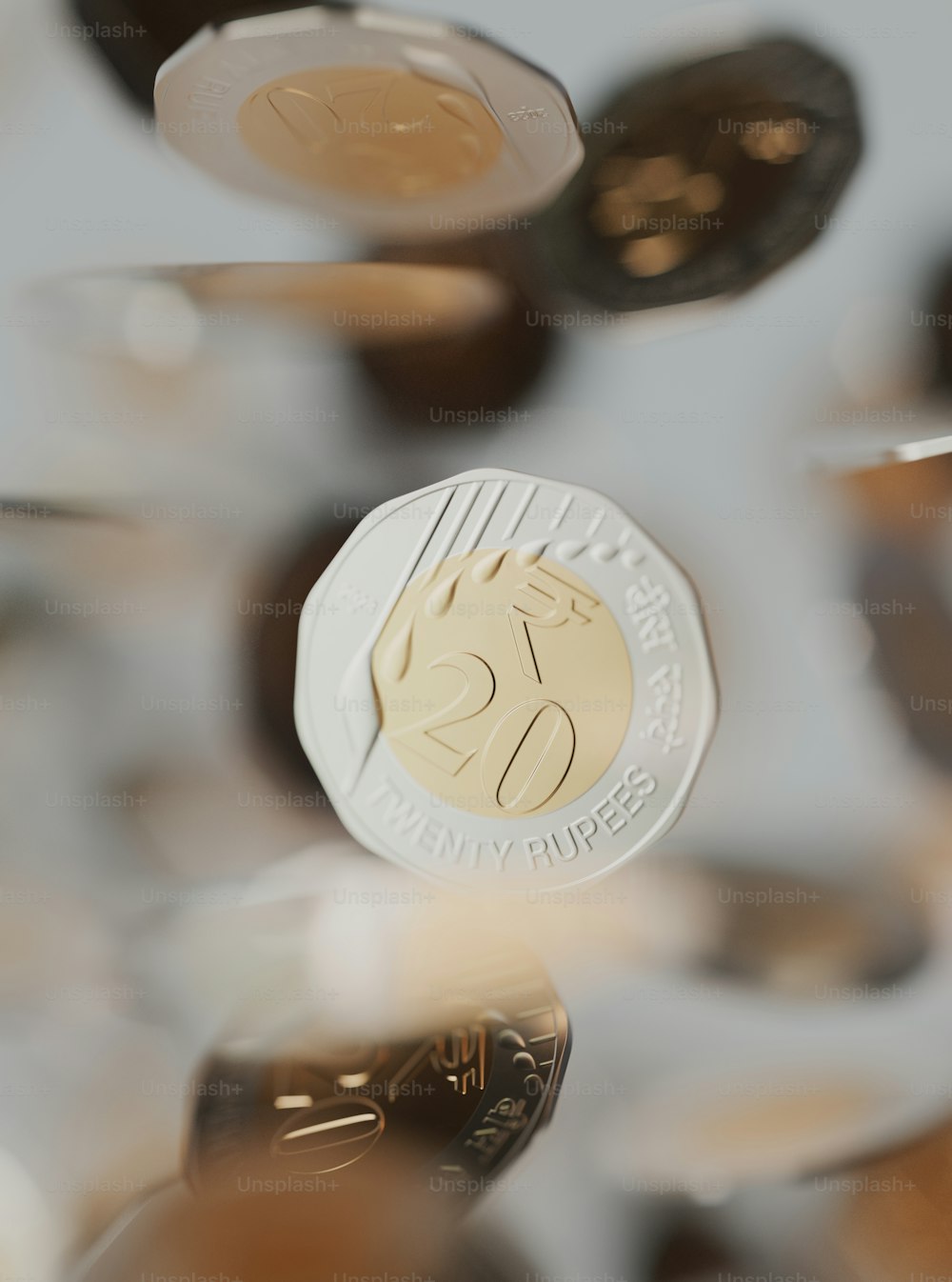a close up of a coin on a table