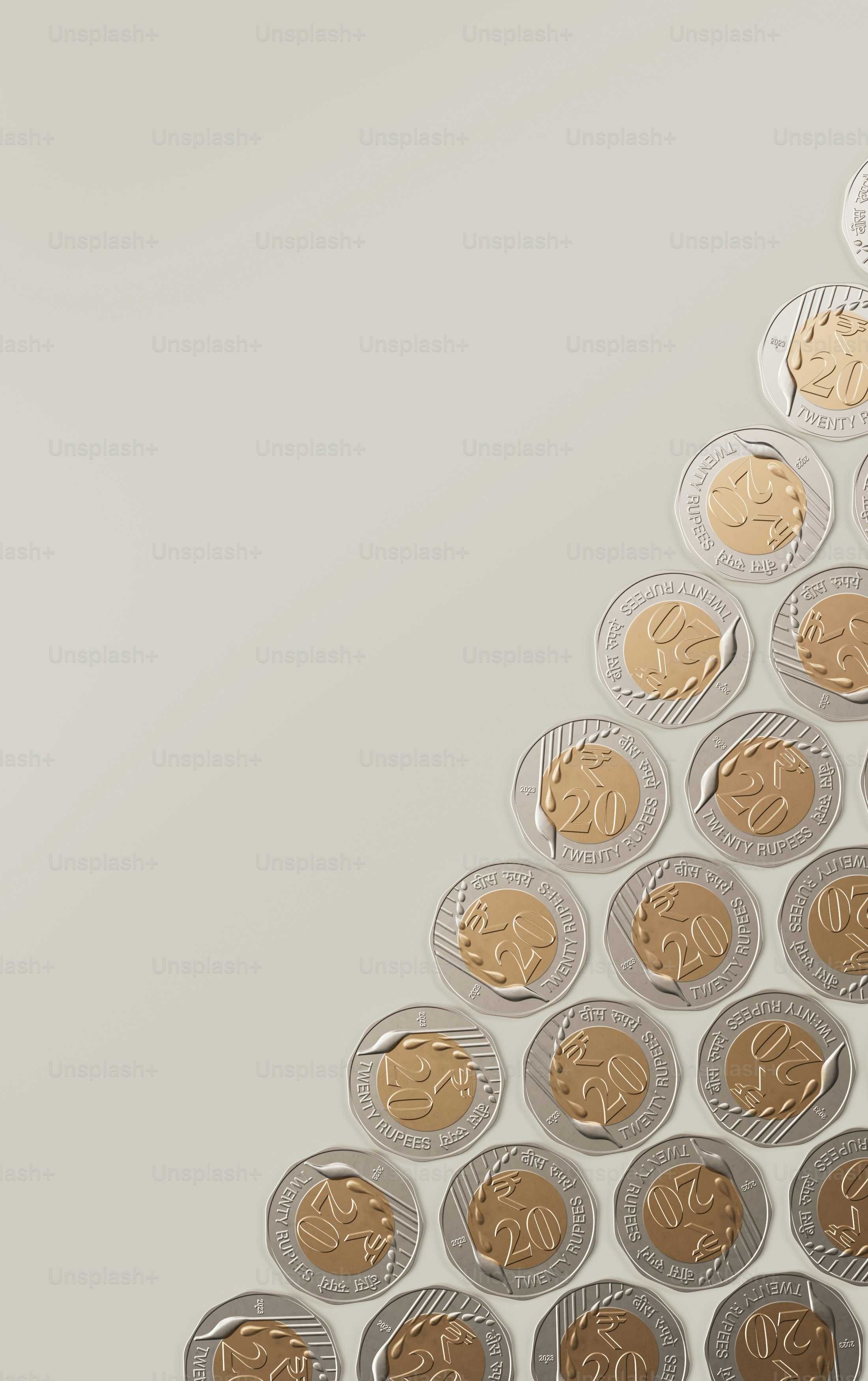 a pile of coins sitting on top of each other