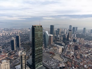 a view of a city from the top of a skyscraper