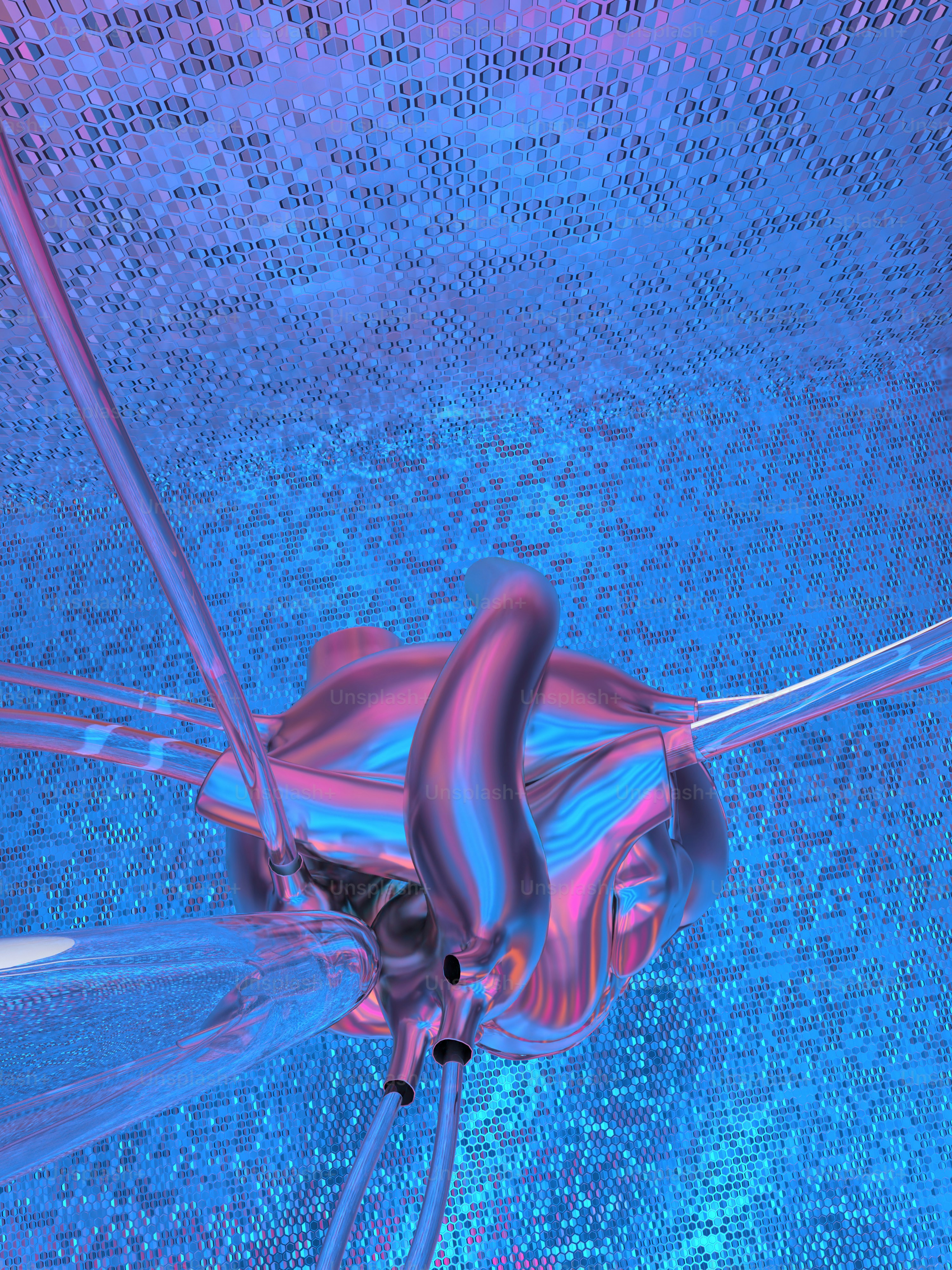 a computer generated image of a car in a pool of water