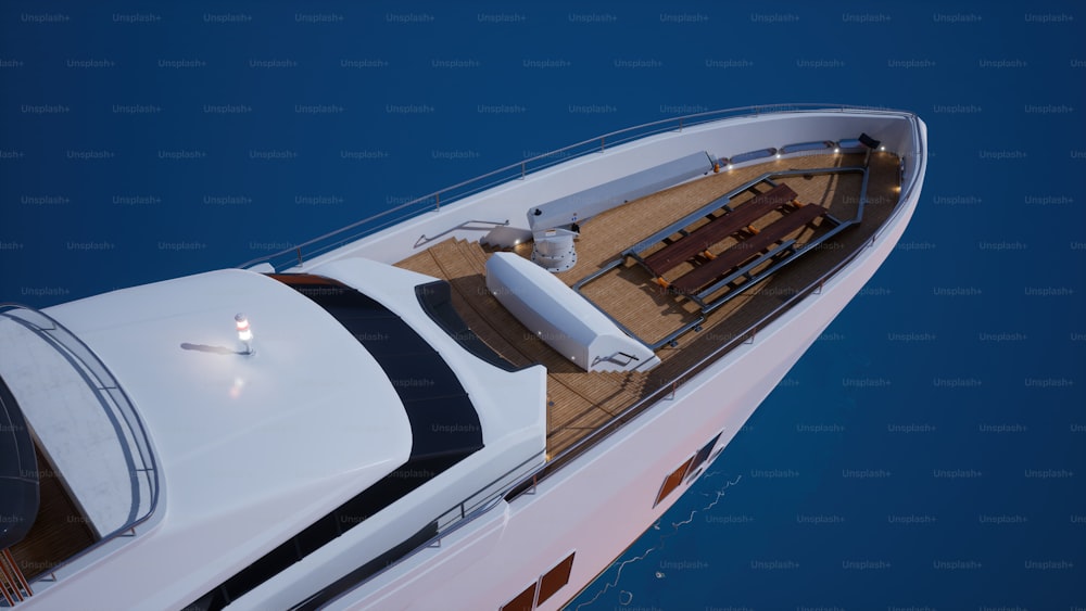 a large white boat floating on top of a body of water