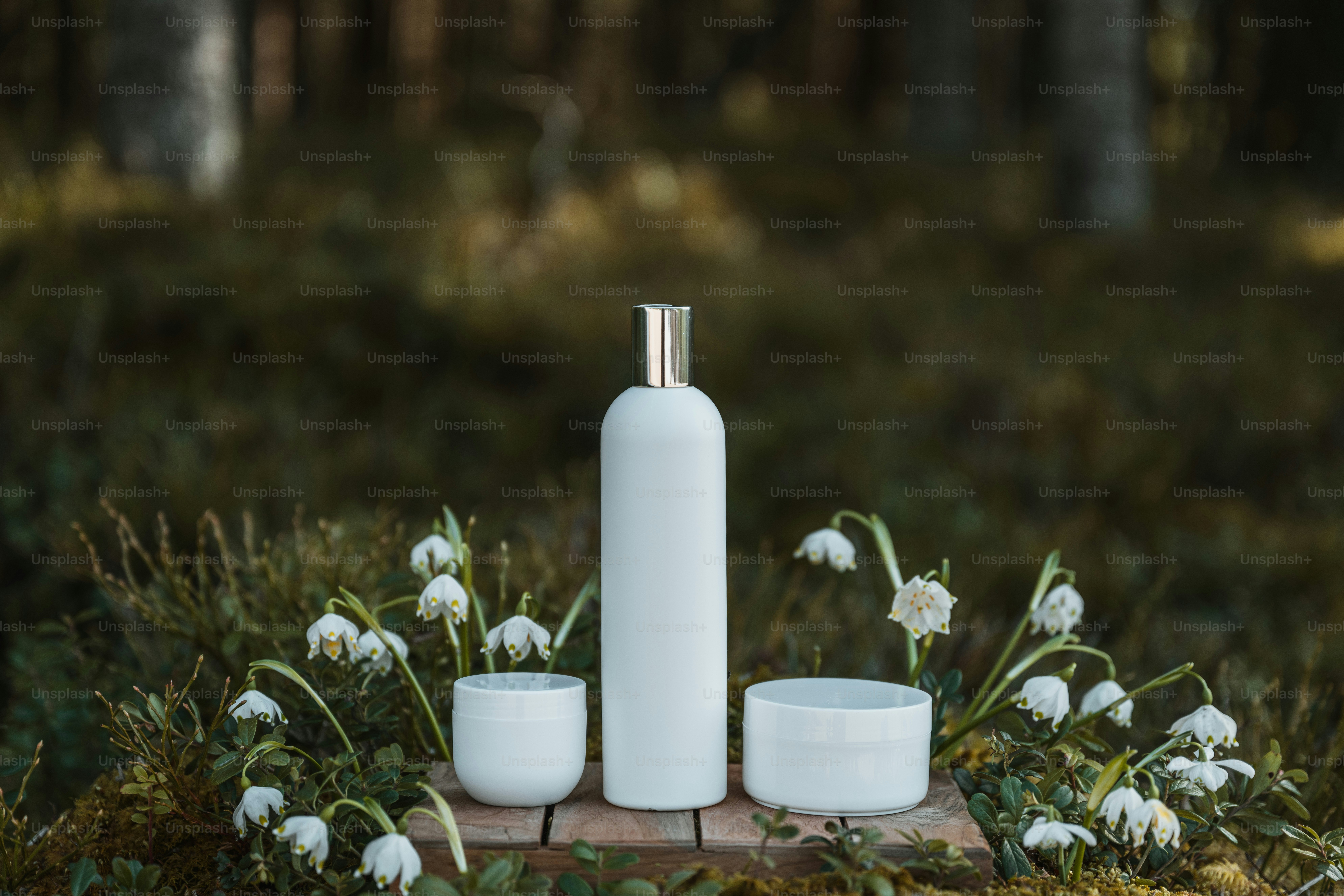 a bottle of lotion sitting on top of a wooden table
