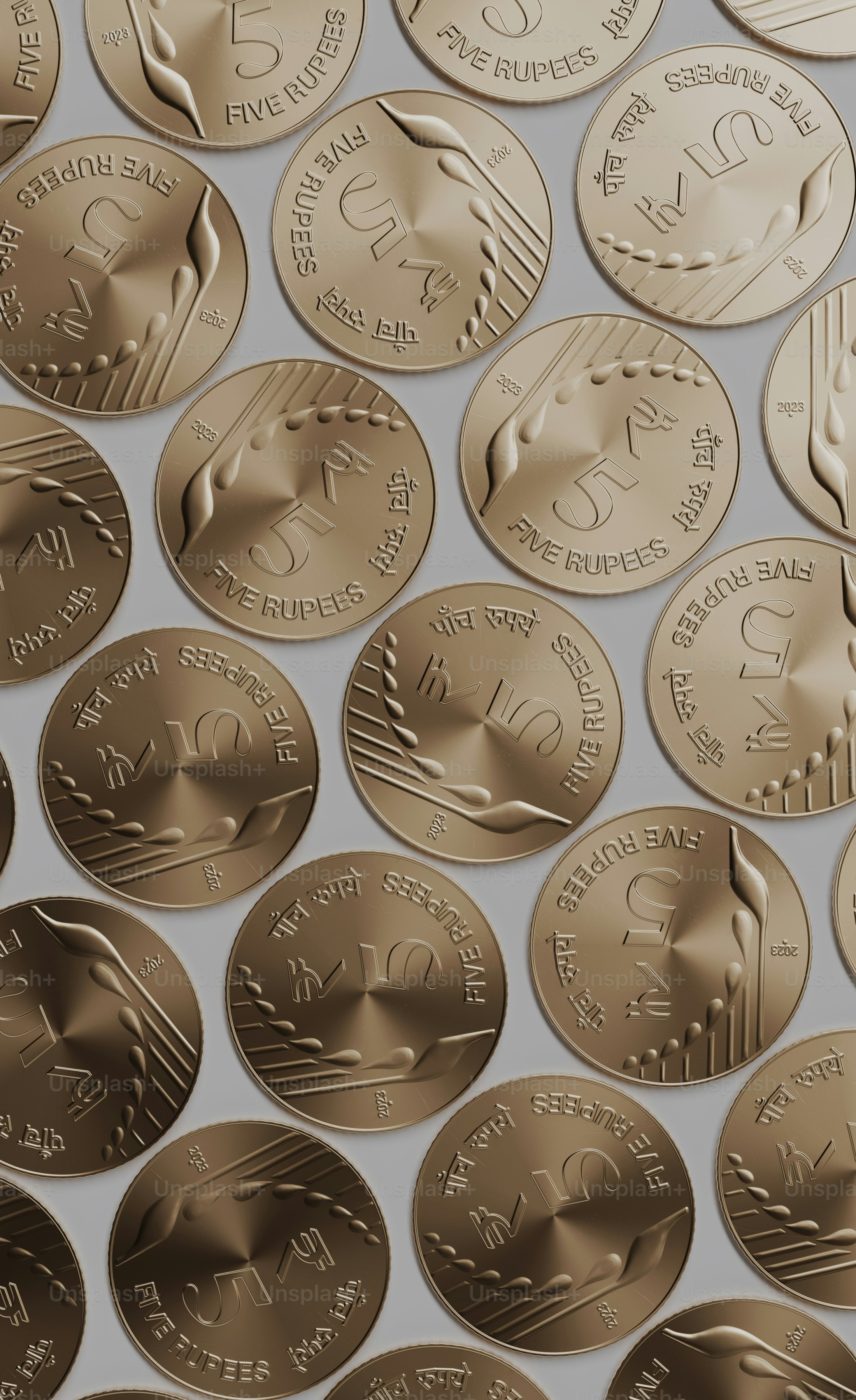 a close up of a bunch of gold coins
