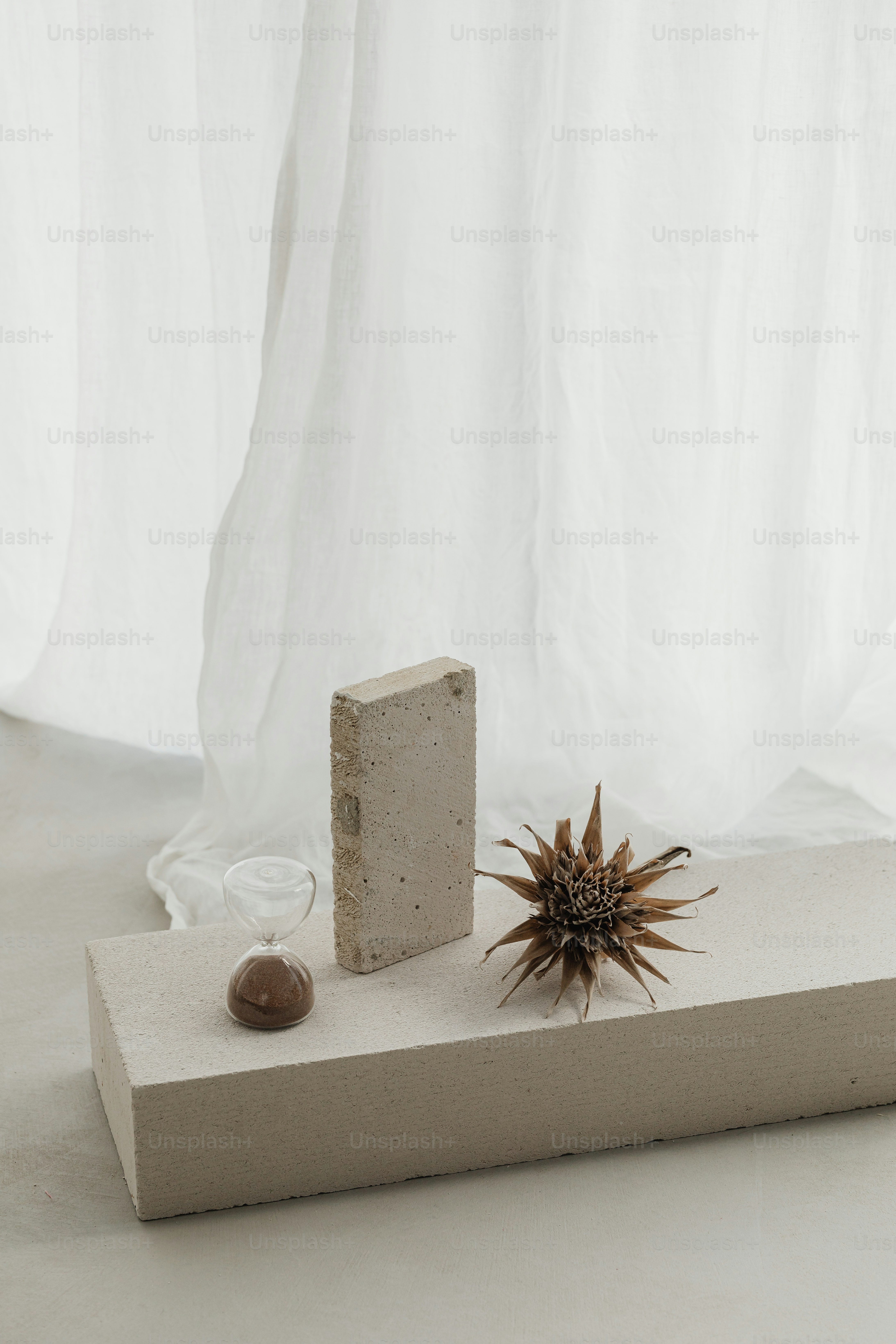 a concrete block with a star on top of it