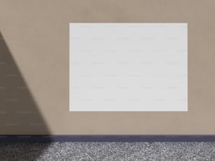 a white square on a wall in a room