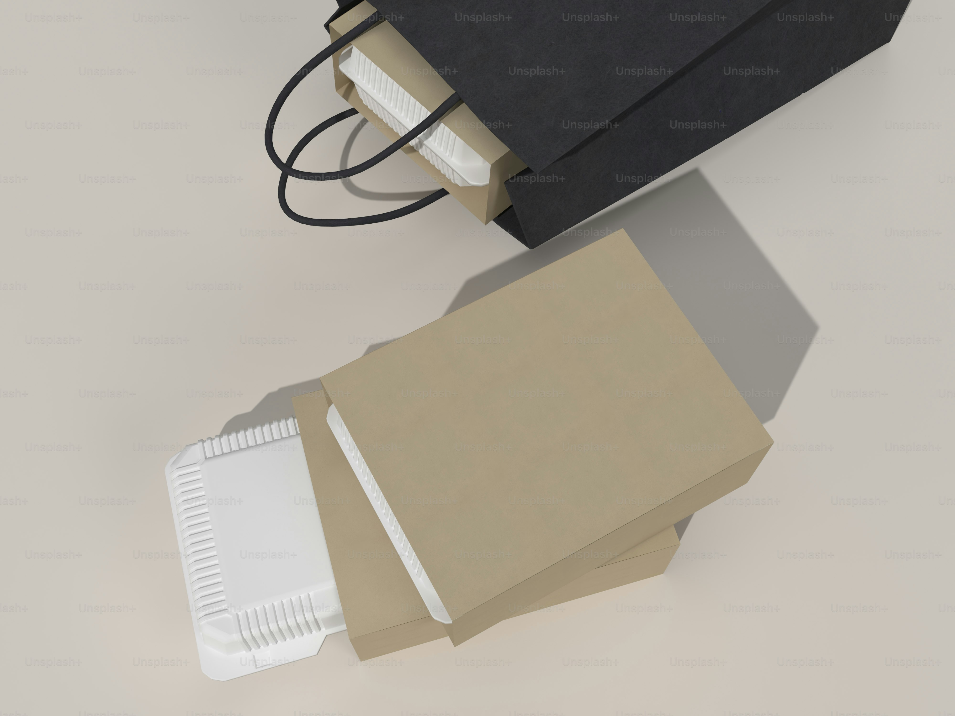 갈색 종이 봉지와 검은 종이 봉지