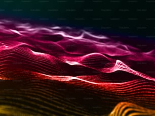 Rendering 3D di uno sfondo moderno con design di particelle color arcobaleno
