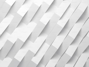 Patrón abstracto de fondo digital blanco, esquinas de rayas de papel sobre la pared. Ilustración de renderizado 3D
