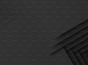 Fond noir minimal, motif géométrique abstrait des coins. Illustration de rendu 3D