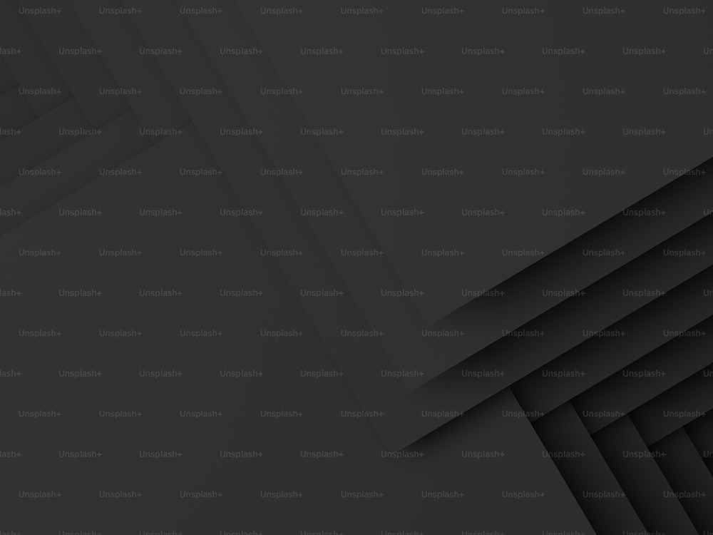 Minimaler schwarzer Hintergrund, abstraktes geometrisches Muster von Ecken. 3D-Rendering-Illustration