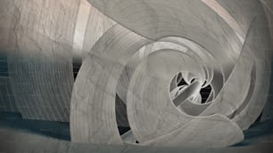 Projeto abstrato, fundo cgi com instalação espiral de estrutura de arame em um papel antigo, ilustração de renderização 3D