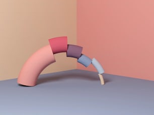 抽象的な平衡静物画インスタレーション。3Dレンダリングイラスト