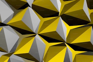 추상 기하학적 패턴, 파라메트릭 노란색 회색 로우 폴리 구조 배경, 3d 렌더링 그림