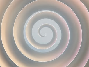 Ruban spiralé blanc avec éclairage coloré doux, arrière-plan numérique abstrait, illustration de rendu 3D