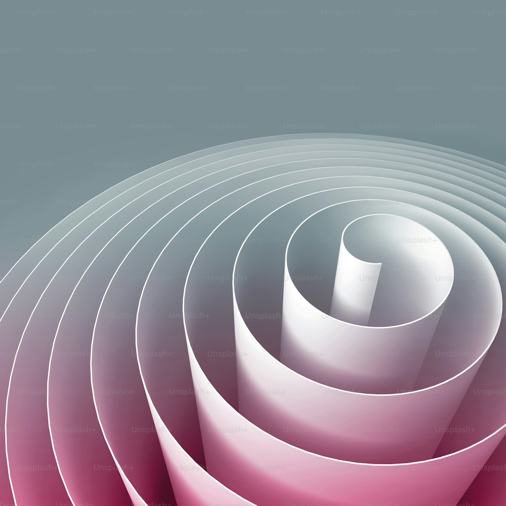 Spirale 3D colorata, illustrazione digitale astratta, modello di sfondo