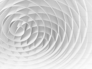 Espirales 3D intersectadas en blanco, ilustración digital abstracta, patrón de fondo