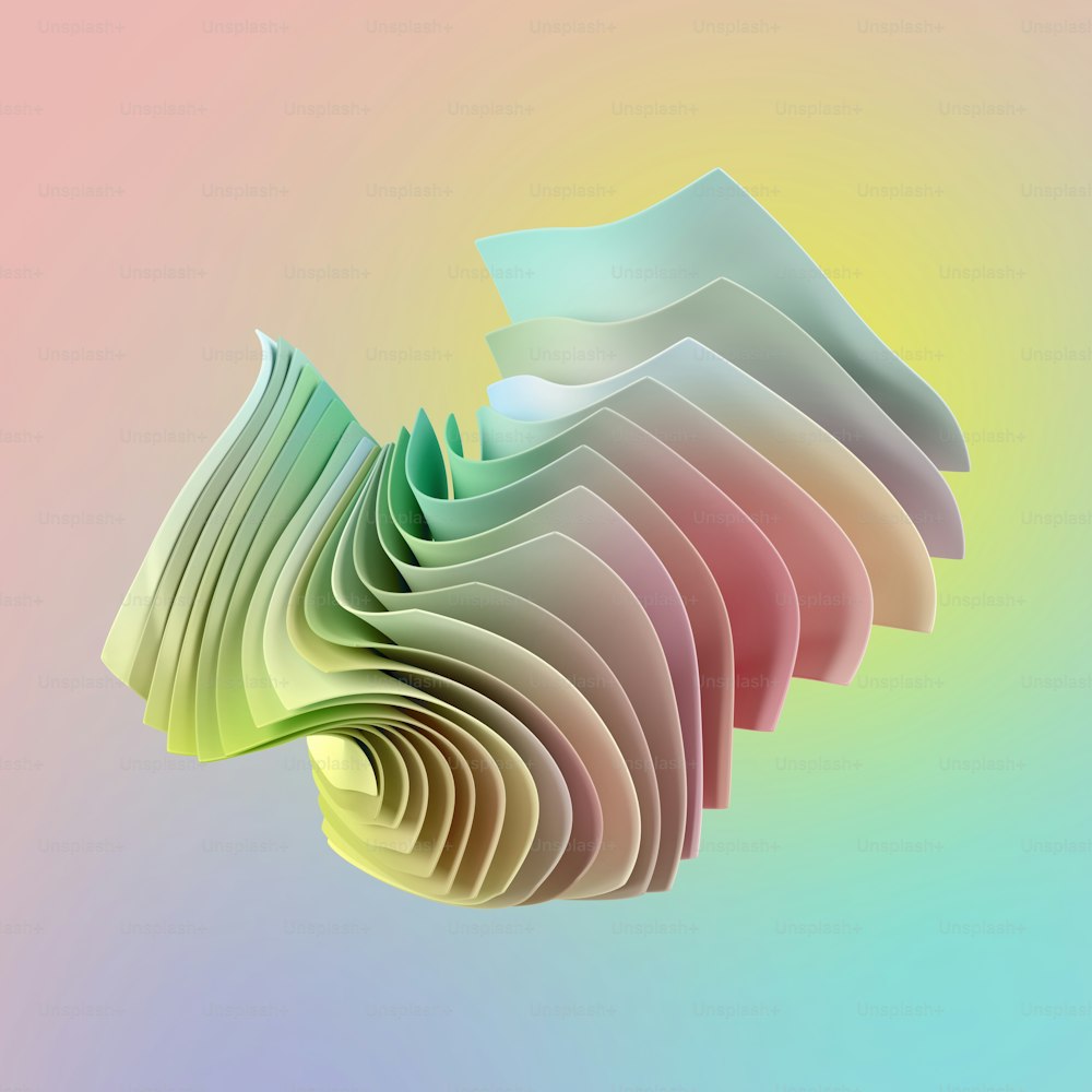 3d render, abstract minimal background with paper sheets. Fashion wallpaper with falling cloth. Colorful pastel swatches
