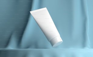 Un tubo de pasta de dientes volando por el aire