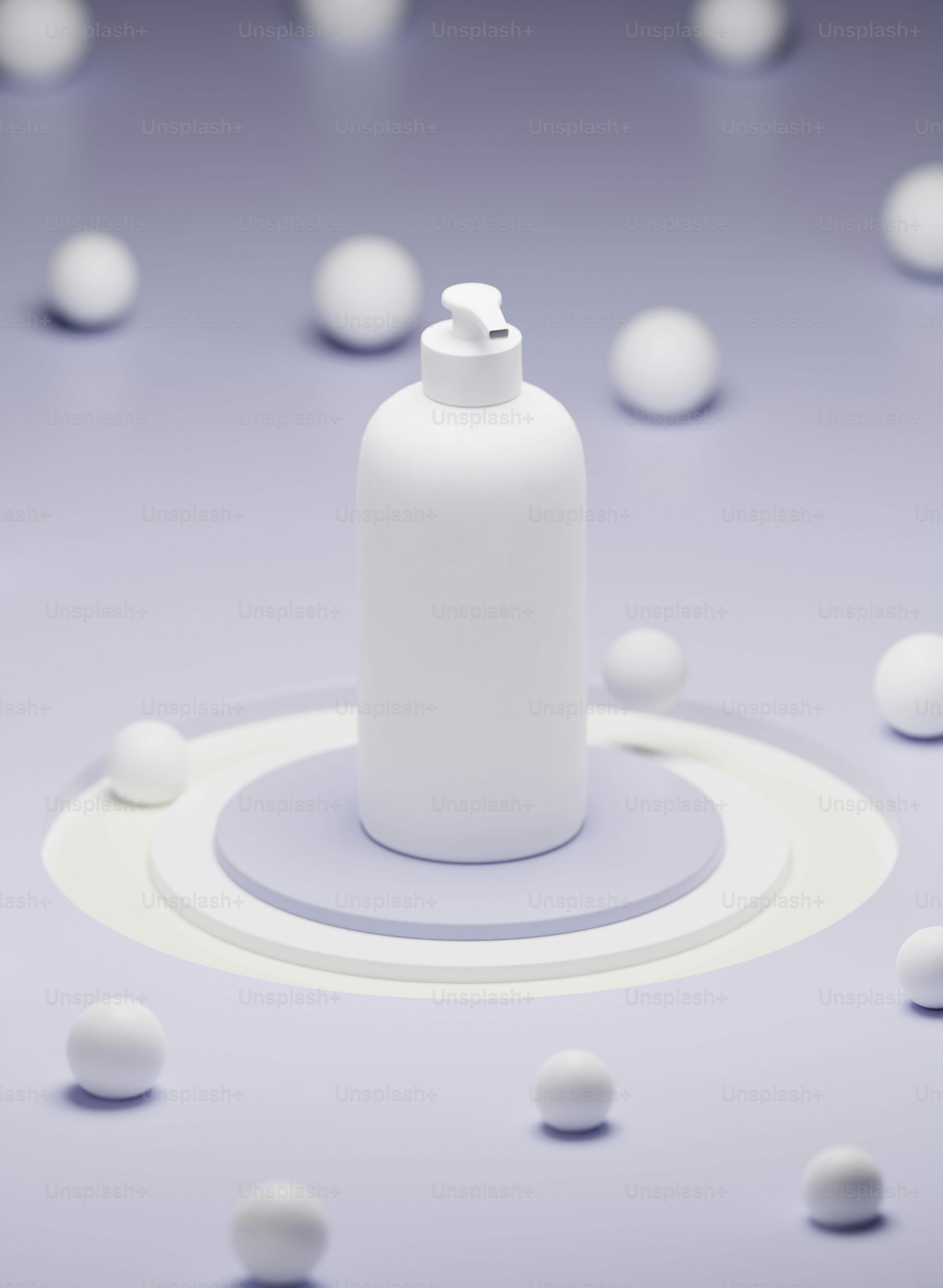 A white bottle sitting on top of a table photo – Product mockup Image ...