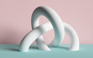 Rendering 3D, sfondo astratto, tubi bianchi, forme geometriche primitive, tavolozza di colori pastello, mockup semplice, elementi di design minimali