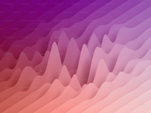 3d render, abstract paper shapes background, sliced layers, waves, hills, gradient blend, equalizer
