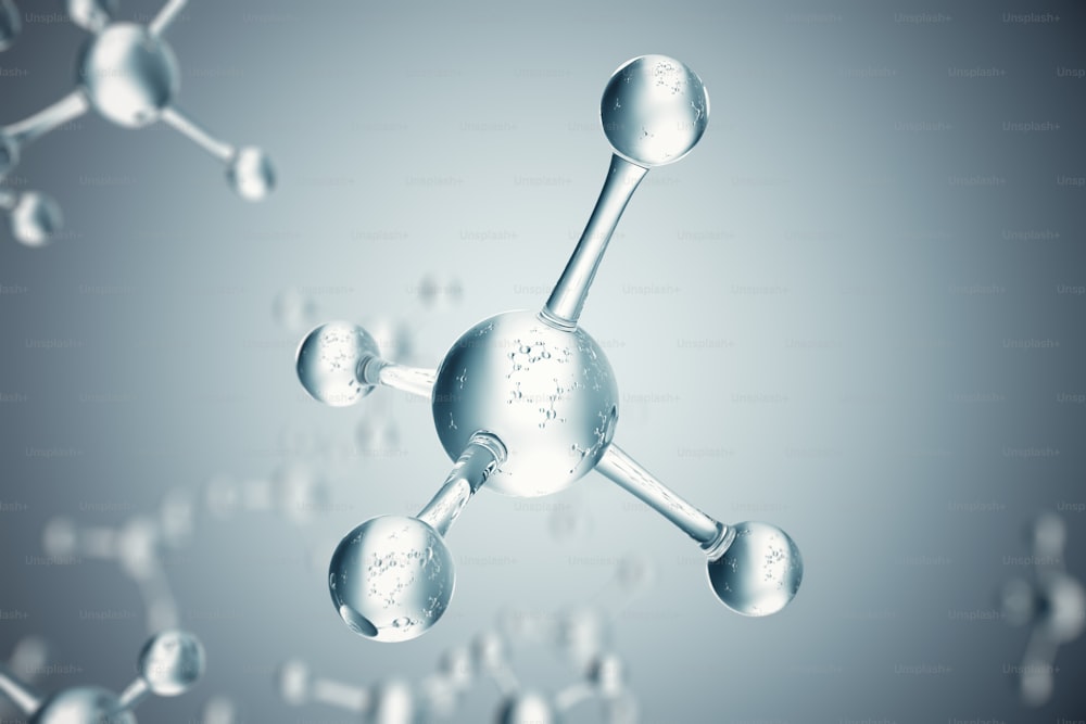 3D illustration molecules. Atoms bacgkround. Medical background for banner or flyer. Molecular structure at the atomic level