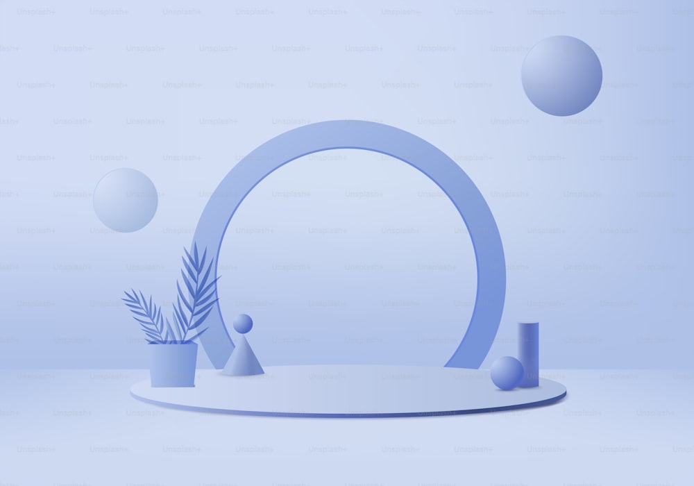 Podium in abstrakter lila Komposition, 3D-Rendering, 3D-Illustration, Hintergrund-Mockup 3D-Lila mit Podium und minimaler lila Wandszene, 3D-Modell abstrakte geometrische Form lila Pastellfarbe. Bühne für Auszeichnungen auf der Website in modern.